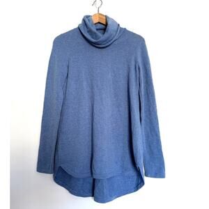 KINROSS CASHMERE light baby blue cowl neck turtleneck pleat back sweater top